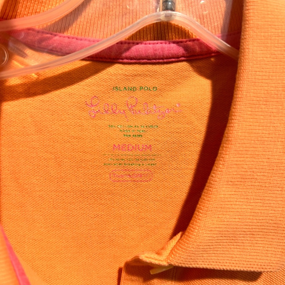 Lilly Pulitzer Island Polo Orange Sleeveless Palm Tree Logo Top Medium - Picture 4 of 6